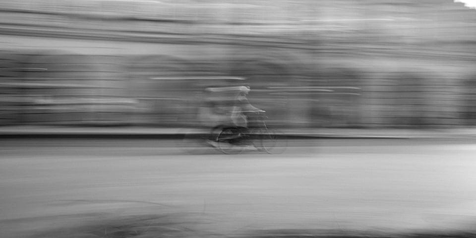 a person riding a bicycle