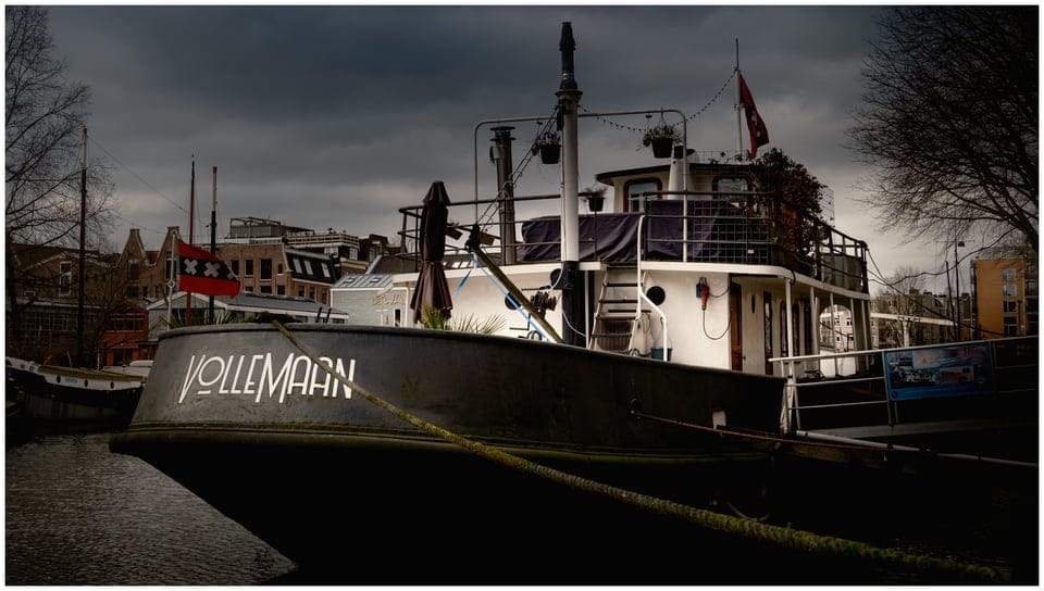 A photo of a boat in Amsterdam
